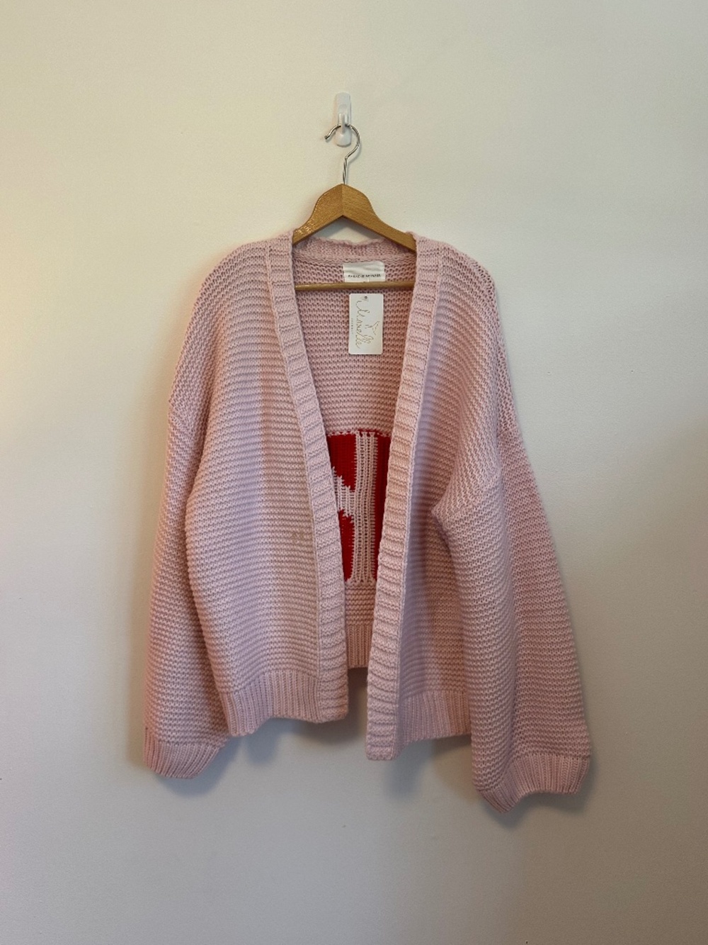 Panache Apparel Apres Ski Oversized Pink Cardigan | Size XL